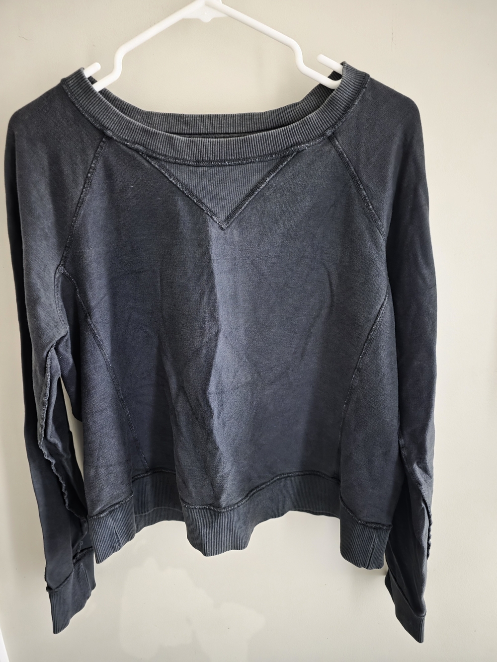 lululemon athletica Washed Black Crewneck Pullover